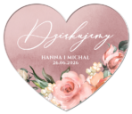 Magnesy podziękowania dla gości różowe tło kwiaty