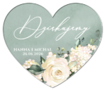 Magnesy podziękowania dla gości niebieskie tło białe kwiaty