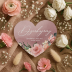 Magnesy podziękowania dla gości różowe tło kwiaty