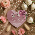 Magnesy podziękowania dla gości różowe tło kwiaty