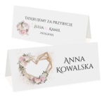 Winietki ślubne boho serce kwiaty