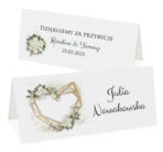 Winietki ślubne boho serce kwiaty