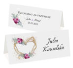 Winietki ślubne boho serce kwiaty