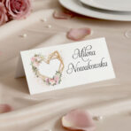 Winietki na stół weselny serce kiwaty