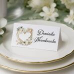 Winietki na stół weselny serce kiwaty