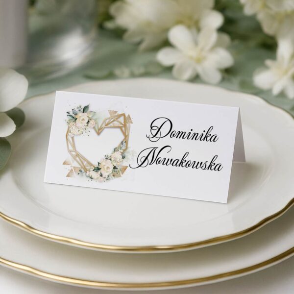 Winietki na stół weselny serce kiwaty