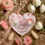 magnesy podziękowania dla gości weselnych. Różowe kwiaty