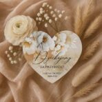 magnesy podziękowania dla gości weselnych. Białe złote kwiaty