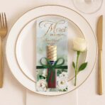 Podziękowania dla gości Merci ze wstążką