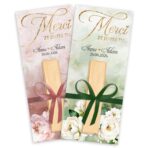 Podziękowania dla gości Merci ze wstążką