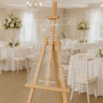 przezroczysta akrylowa tablica powitalna na wesele