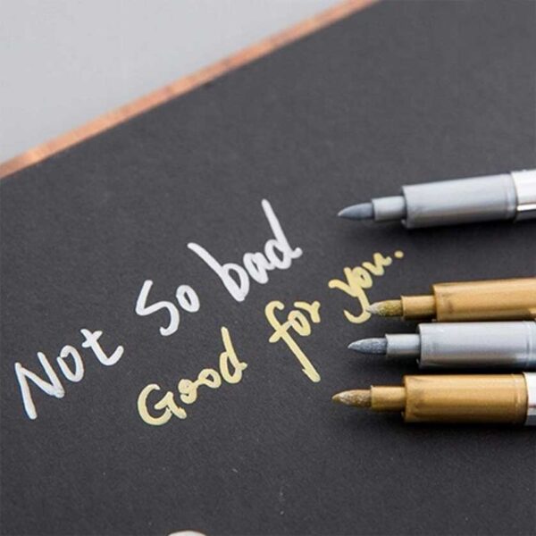 Pisaki Mazaki Markery Metaliczne Księga Gości Srebrny Złoty 2szt