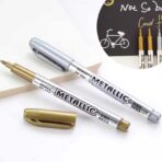 Pisaki Mazaki Markery Metaliczne Księga Gości Srebrny Złoty 2szt