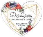 magnesy z podziękowaniem dla gości białe