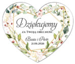 magnesy z podziękowaniem dla gości białe