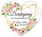 magnesy z podziękowaniem dla gości białe