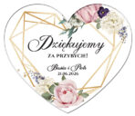 magnesy z podziękowaniem dla gości białe