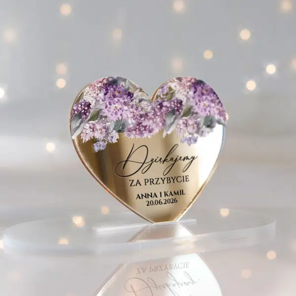 magnesy z podziękowaniem dla gości lustrzane