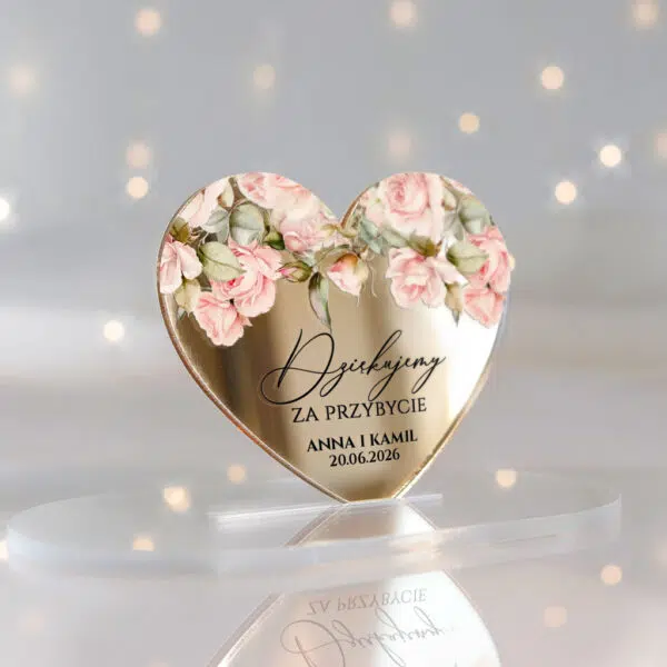 magnesy z podziękowaniem dla gości lustrzane