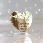 Magnesy Serca lustrzane złoto – podziękowania dla gości - Gipsówka - obrazek 2