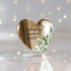 Magnesy Serca lustrzane złoto – podziękowania dla gości - Gipsówka - obrazek 3