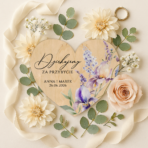 magnesy z podziękowaniem dla gości drewniane