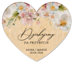 magnesy z podziękowaniem dla gości drewniane