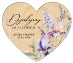 magnesy z podziękowaniem dla gości drewniane