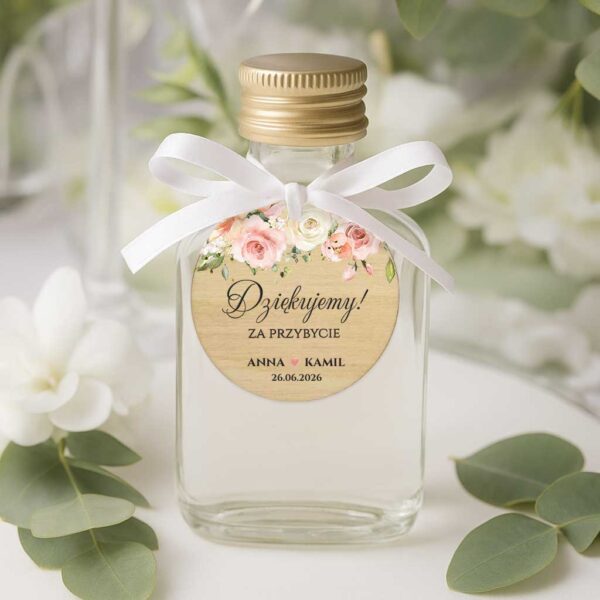 Buteleczki na nalewki podziękowania dla gości
