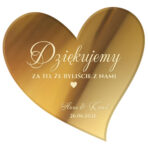 Magnesy lustrzane grawerowane w kształcie serca wesele ślub