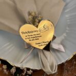 Magnesy lustrzane grawerowane w kształcie serca wesele ślub