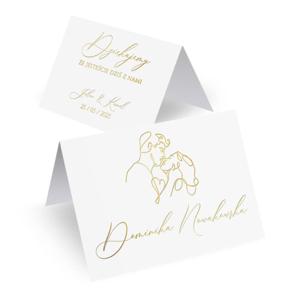winietki ślubne złocone
