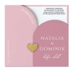 Zaproszenia ślubne składane ze złotym serduszkiem - Penelopa - obrazek 3