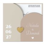 Zaproszenia ślubne składane ze złotym serduszkiem - Penelopa - obrazek 4