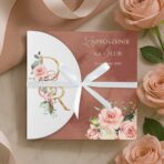 zaproszenia ślubne nietypowe ze wstążką