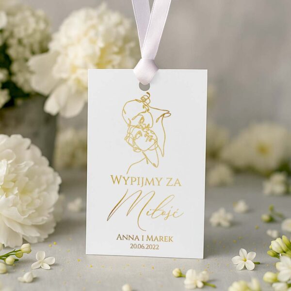 Zawieszki na alkohol wesele złocone