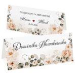 winietki ślubne na stół kwiaty