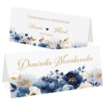 winietki ślubne na stół kwiaty