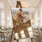 Lustrzana tablica powitalna ze zdjęciem