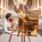 Lustrzana tablica powitalna ze zdjęciem