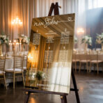 Lustrzana tablica z usadzeniem gości 90x60 cm - Napisy