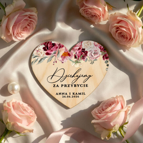 Podziękowania dla gości weselnych magnesy serca