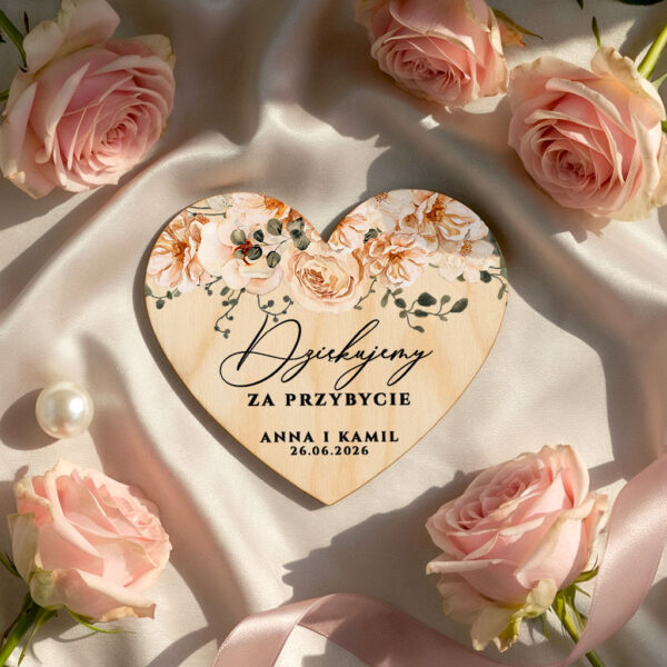 Podziękowania dla gości weselnych magnesy serca