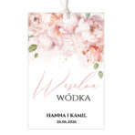zawieszki na alkohol wesele różowe kwiaty