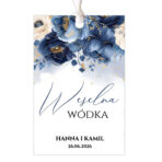 zawieszki na alkohol wesele granatowe kwiaty