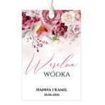 zawieszki na alkohol wesele różowe kwiaty