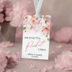 zawieszki na alkohol wesele różowe kwiaty