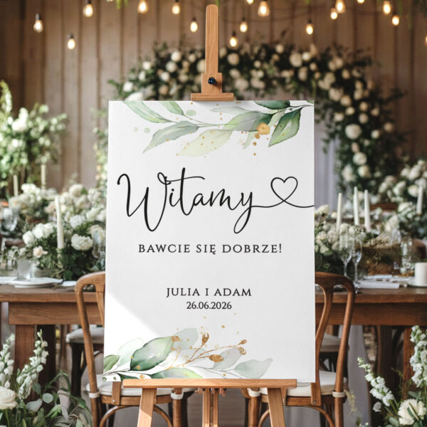 Tablica powitalna pionowa Eukaliptus