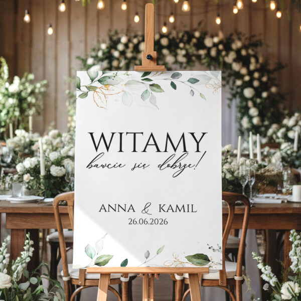 Tablica powitalna pionowa Eukaliptus