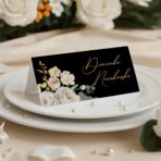 Winietki na stół weselny ciemne tło